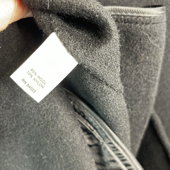 Banana Republic Wool Tie Belt Wrap Pea Coat Black Pockets Collar Hidden Snaps XS - Picture 9 of 12